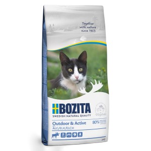 Bozita Katzen-Trockenfutter Feline Outdoor & Active Elch, 2 kg Packung.