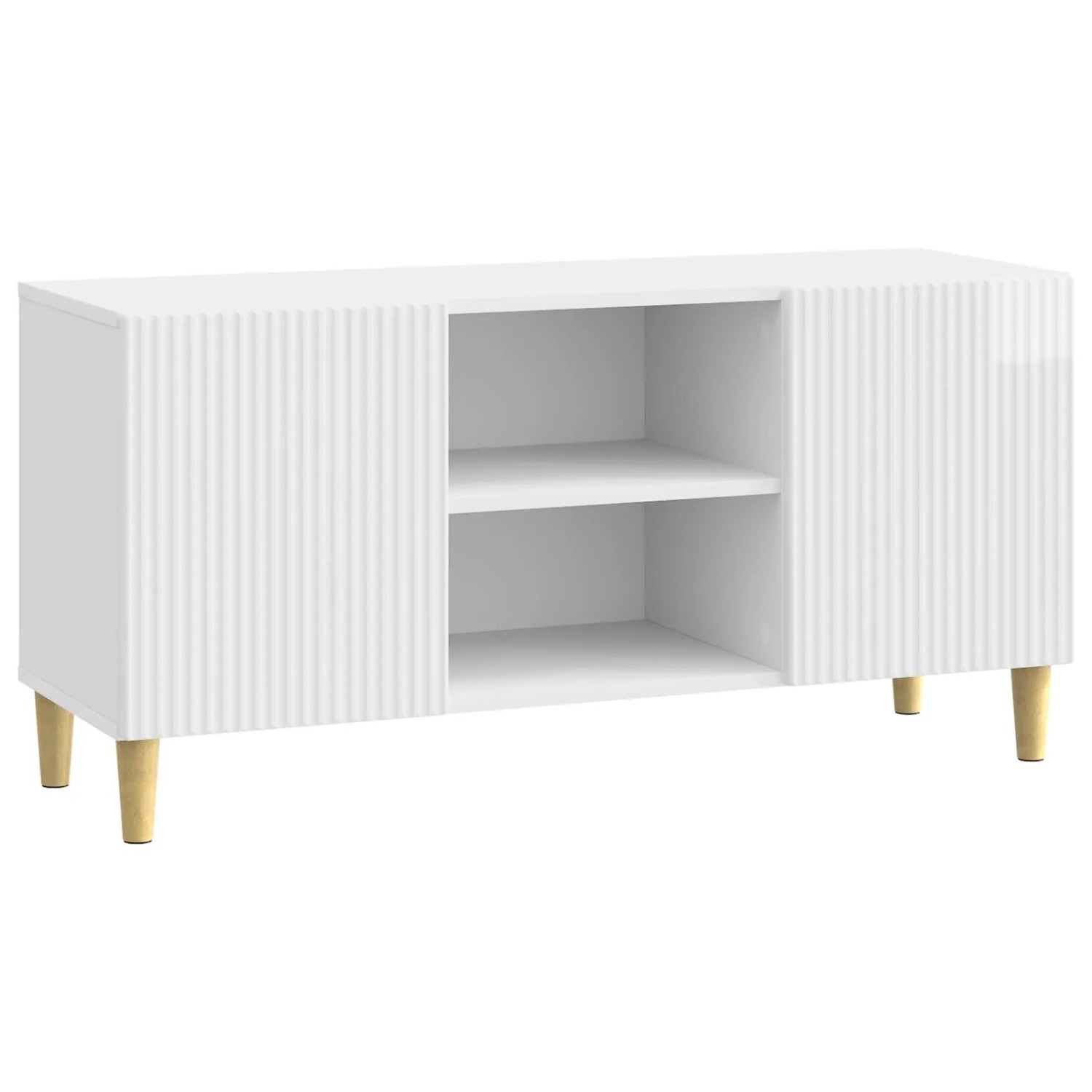vidaXL TV-Schränk Hochglanz Weiß 102 x 34,5 x 50 cm Holzwerkstoff 894699
