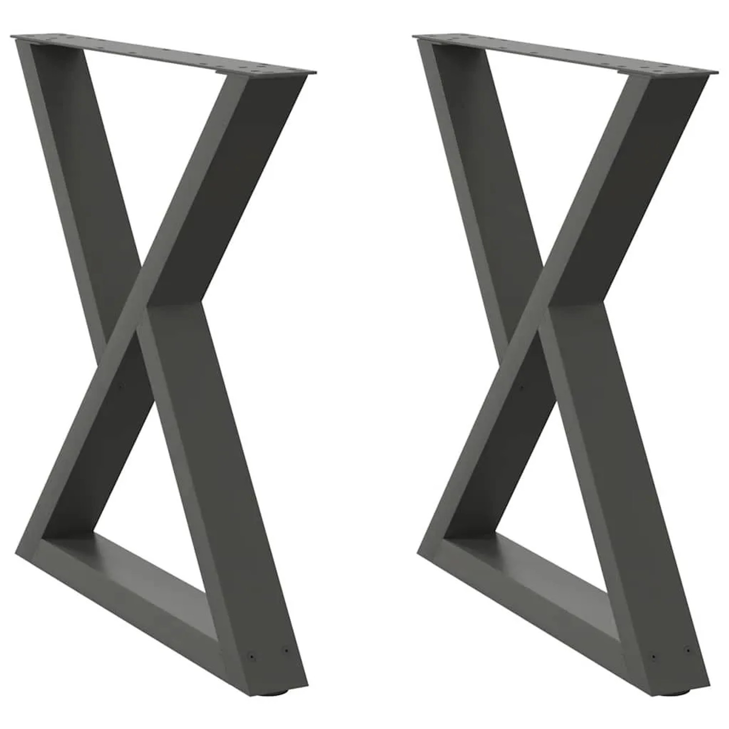 vidaXL Esstisch Beine 2 Stück Anthrazit 80x72-73,3 cm Stahl 4012730