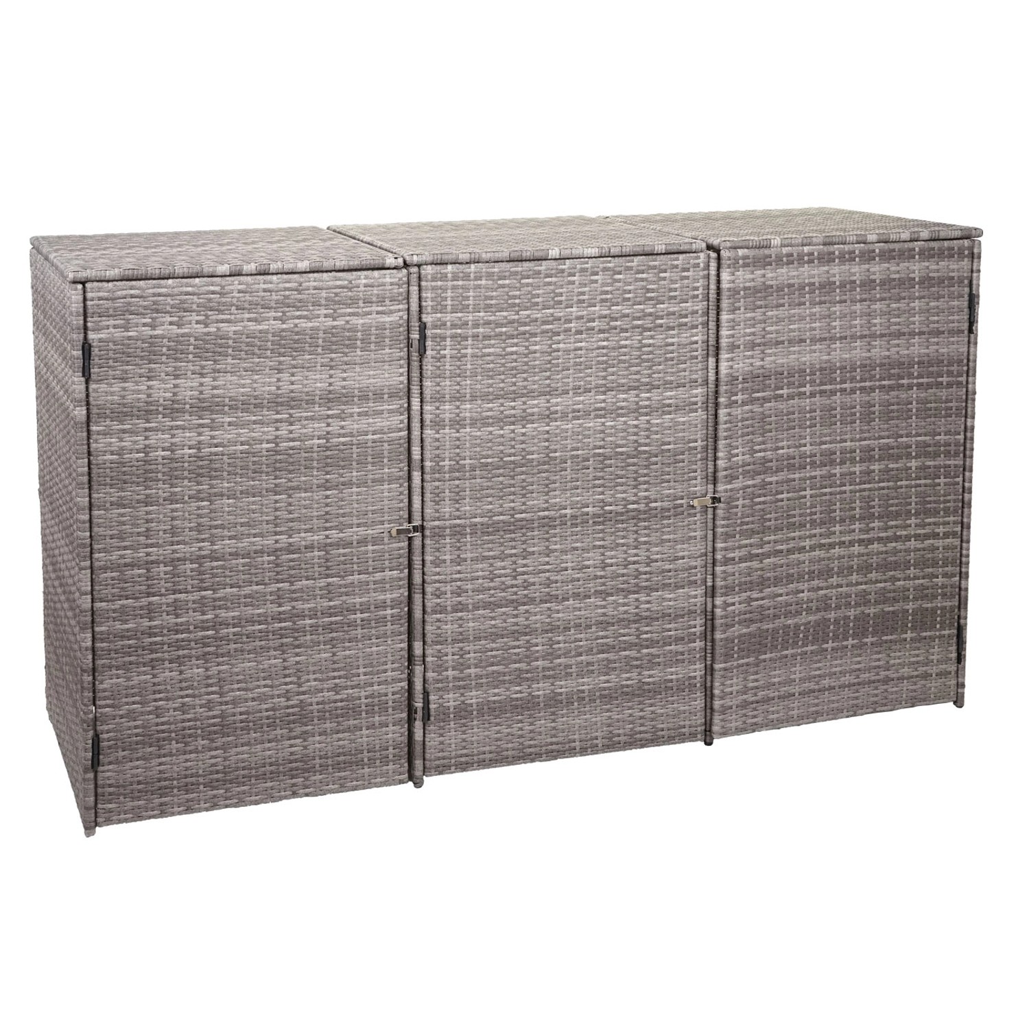 MCW 3er-Mülltonnenverkleidung E25 3x120l Grau 110x195x66cm_6
