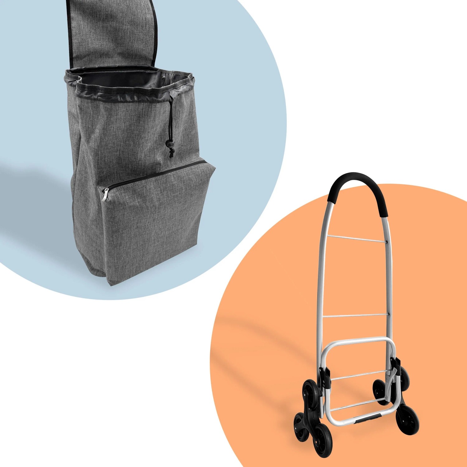 Relaxdays Einkaufstrolley Polyester Aluminium Grau Treppensteiger Klappbar 101 cm x 48 cm x 38 cm 2,5 kg_5