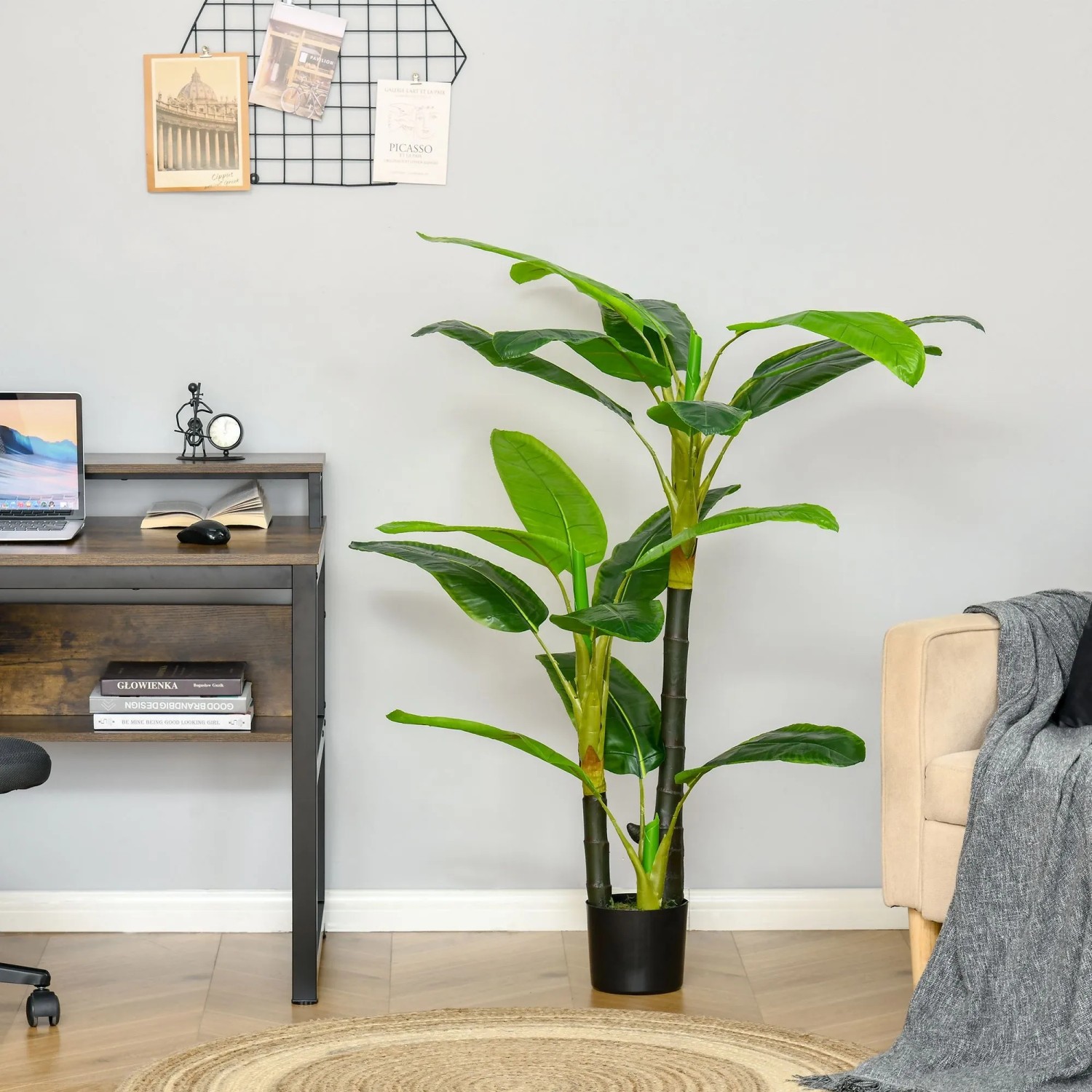 HOMCOM Künstlicher Bananenbaum 150 cm mit Topf Drinnen & Draußen kaufen bei OBI