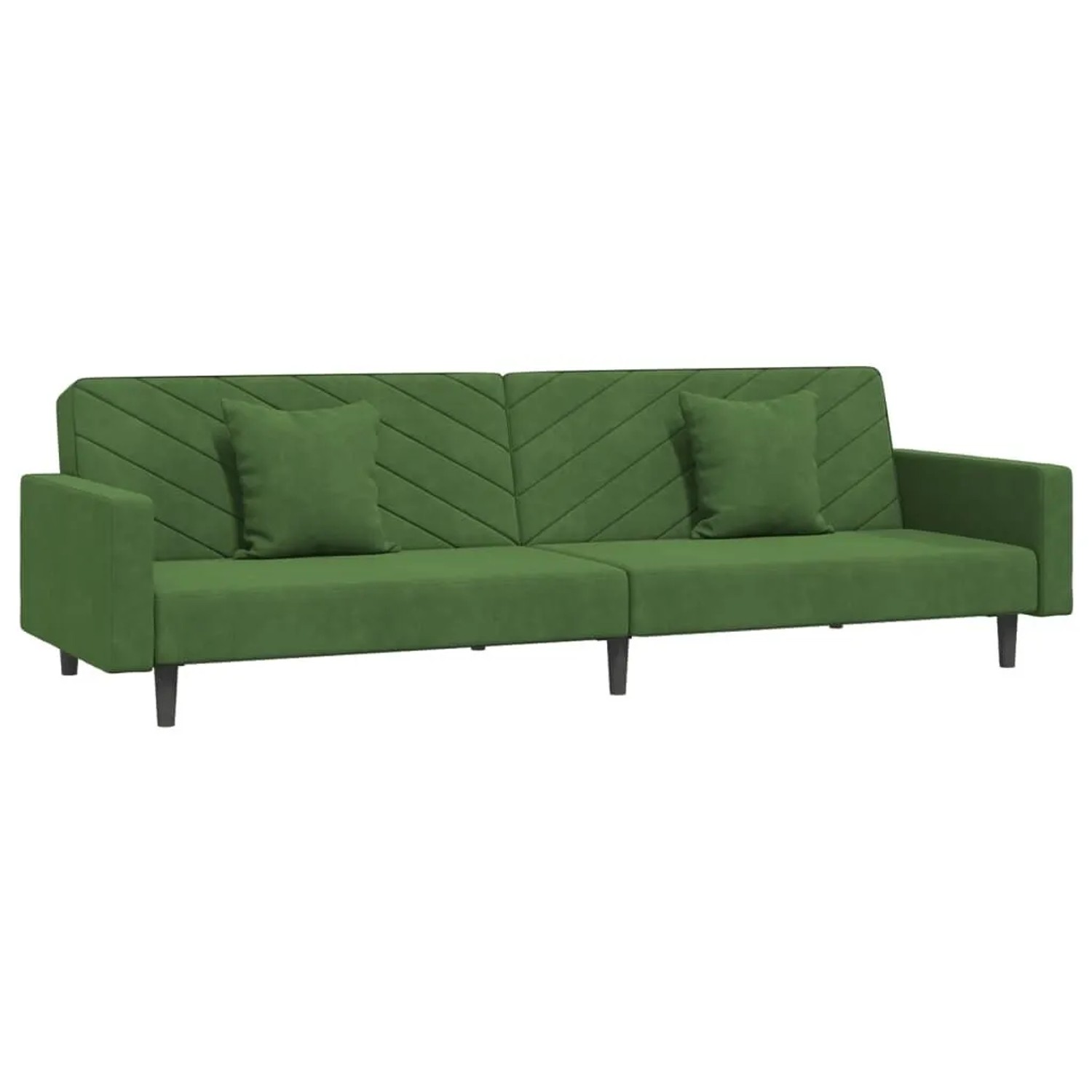 vidaXL Schlafsofa 2-Sitzer mit 2 Kissen Dunkelgrün Samt 375920
