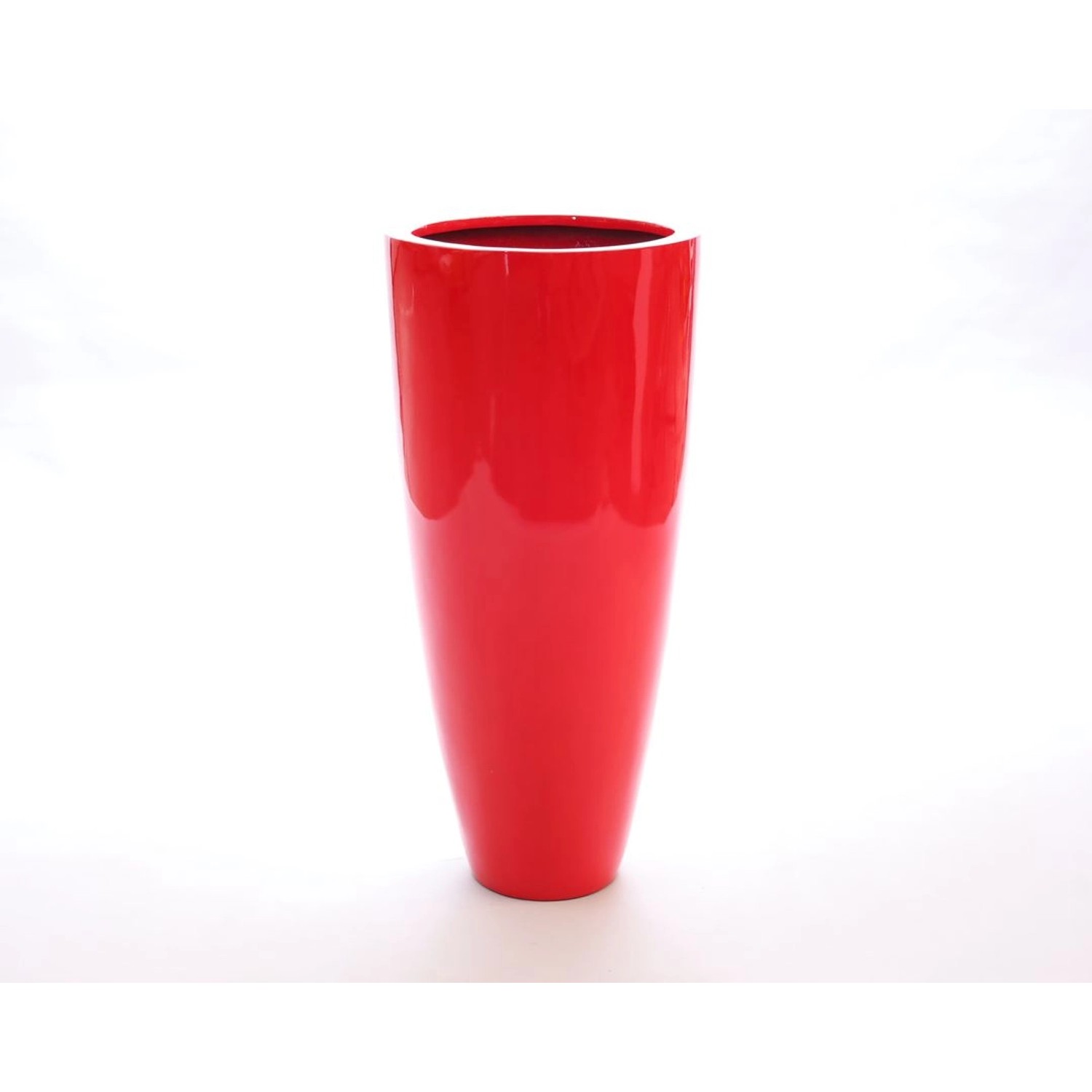 Elegant Einrichten Pflanzkübel Fiberglas Rund-Konisch D30xH60cm Hochglanz-R günstig online kaufen