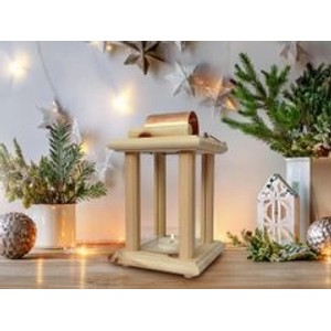 Erst-Holz Schöne Zirbenholzlaterne für Innenräume und Draußen als Dekoration