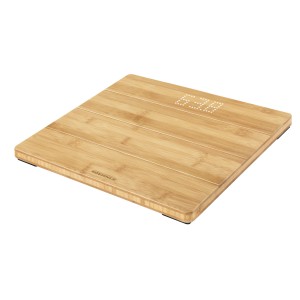 Leifheit Personenwaage Digital Style Sense Bamboo Magic aus Holz, mit digitaler Anzeige.