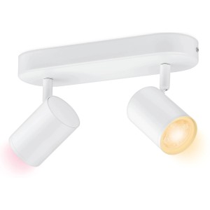 Weiße WIZ LED Deckenleuchte Imageo mit 2 Spots, tunable white & color, 690 lm.