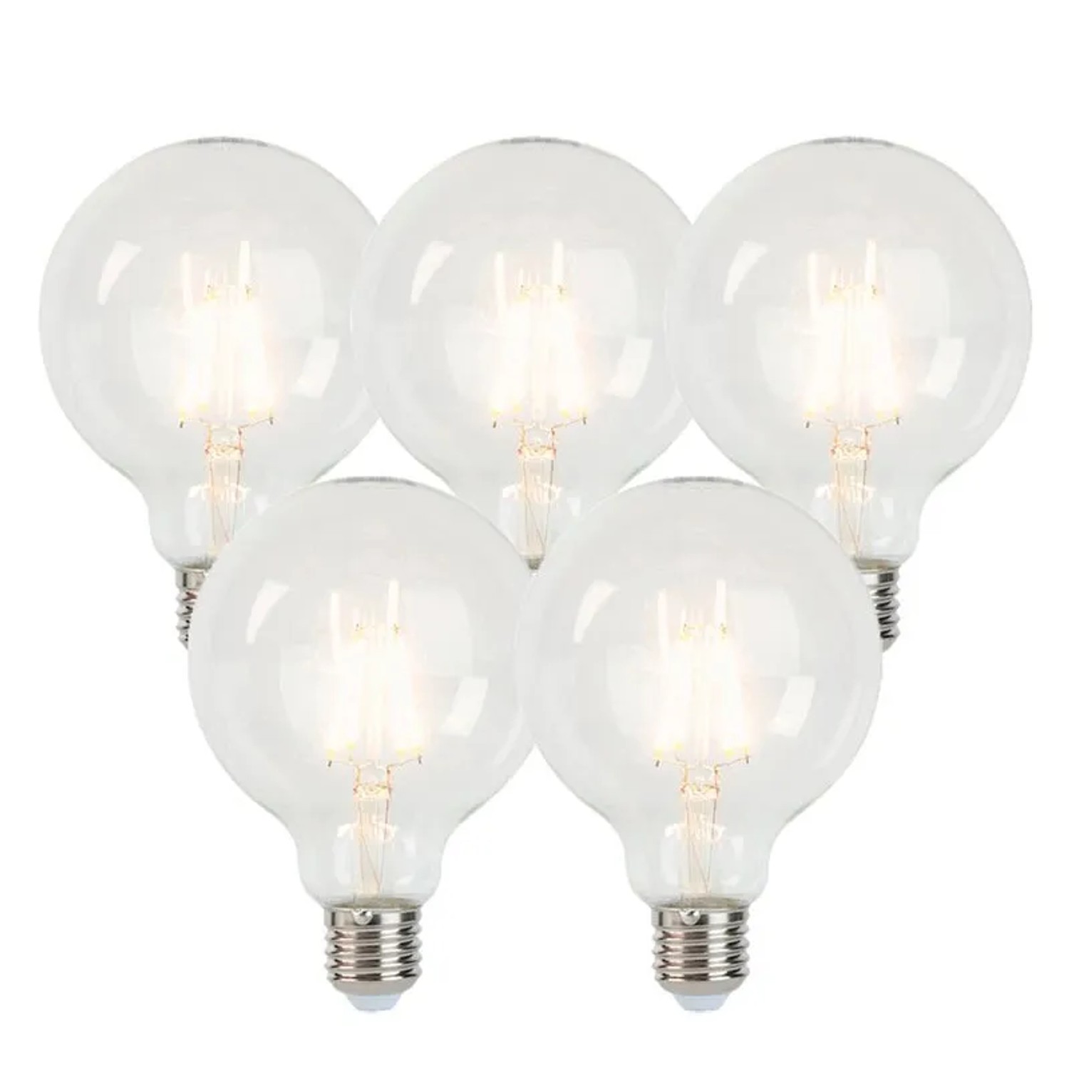 LUEDD Set mit 5 Dimmbaren LED Lampen E27 G95 5W 470,m 2700K