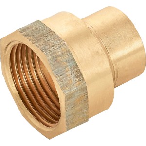 Löt-Übergangsmuffe aus Rotguss, 18 mm x 24,1 mm, zur Verbindung von Kupferrohren.