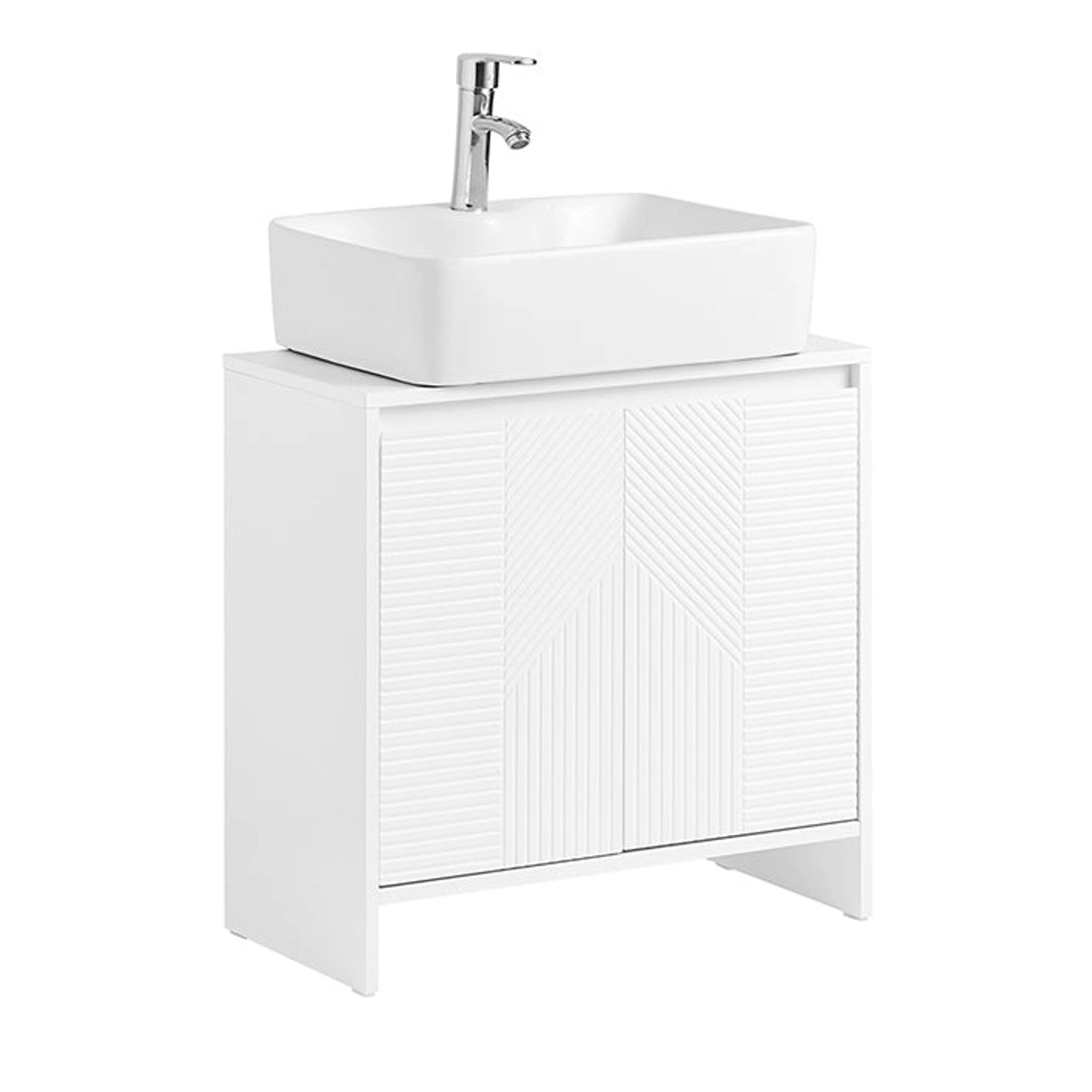 SoBuy Waschbeckenunterschrank Badezimmerschrank Weiß BZR157-W günstig online kaufen