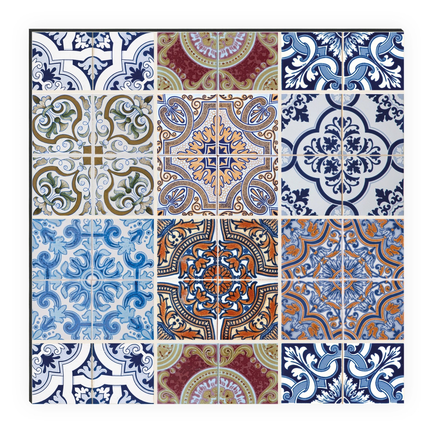 MySpotti Küchenrückwand Profix Cucina Pablo, Fliesenmuster in Blau und Gelb, 100x60 cm.