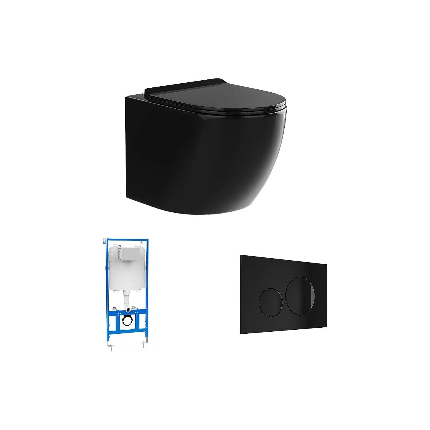 Vente-unique Hänge Wc Javoine Schwarz 36 cm