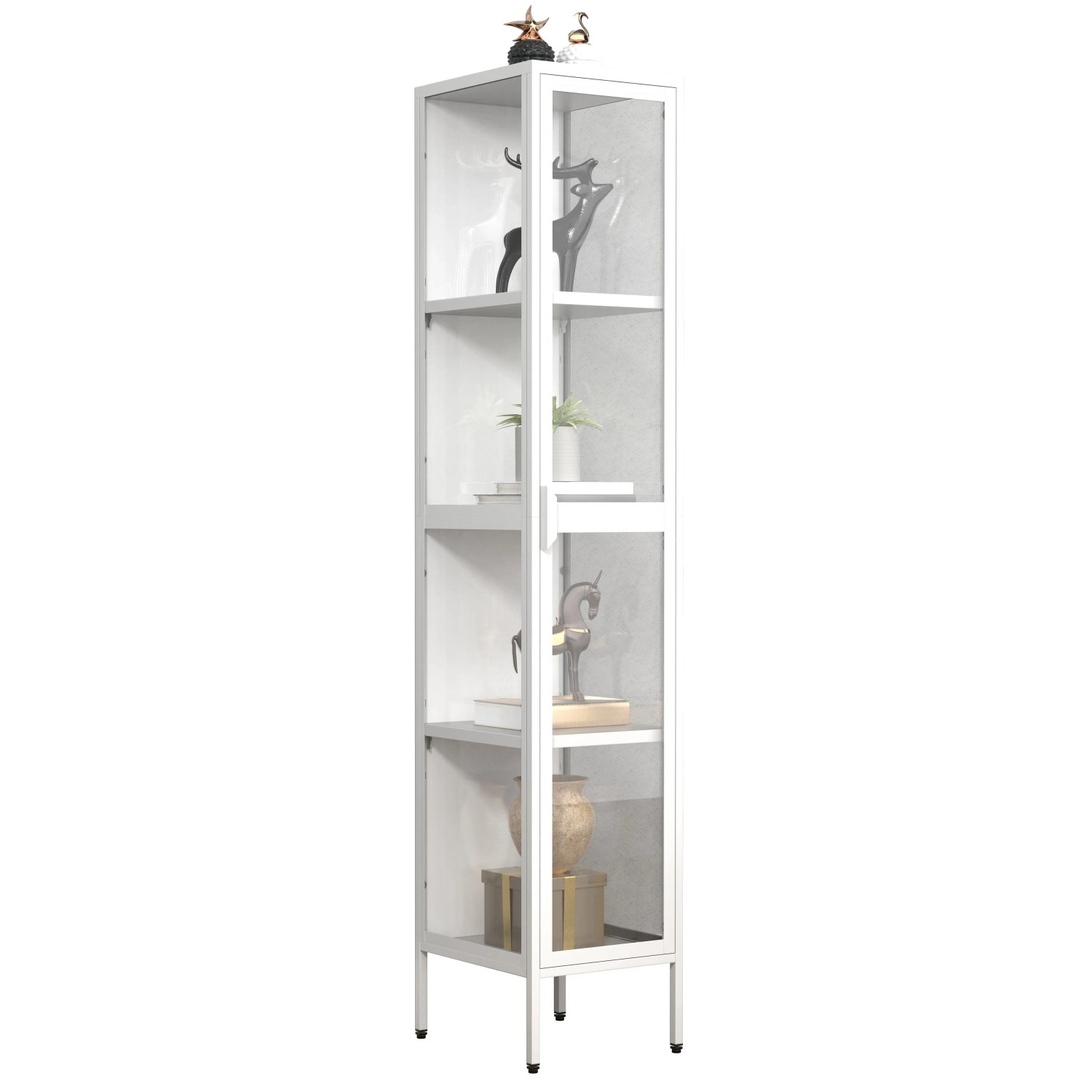VCM Standvitrine Floka Weiß