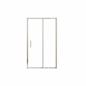 Duschparadies Schiebetür, 120 cm breit, mit Rahmen aus verchromtem Aluminium und Sicherheitsglas.