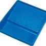 Blaue LUX Farbwanne (33x34 cm) mit Abstreifgitter für Farbrollen.