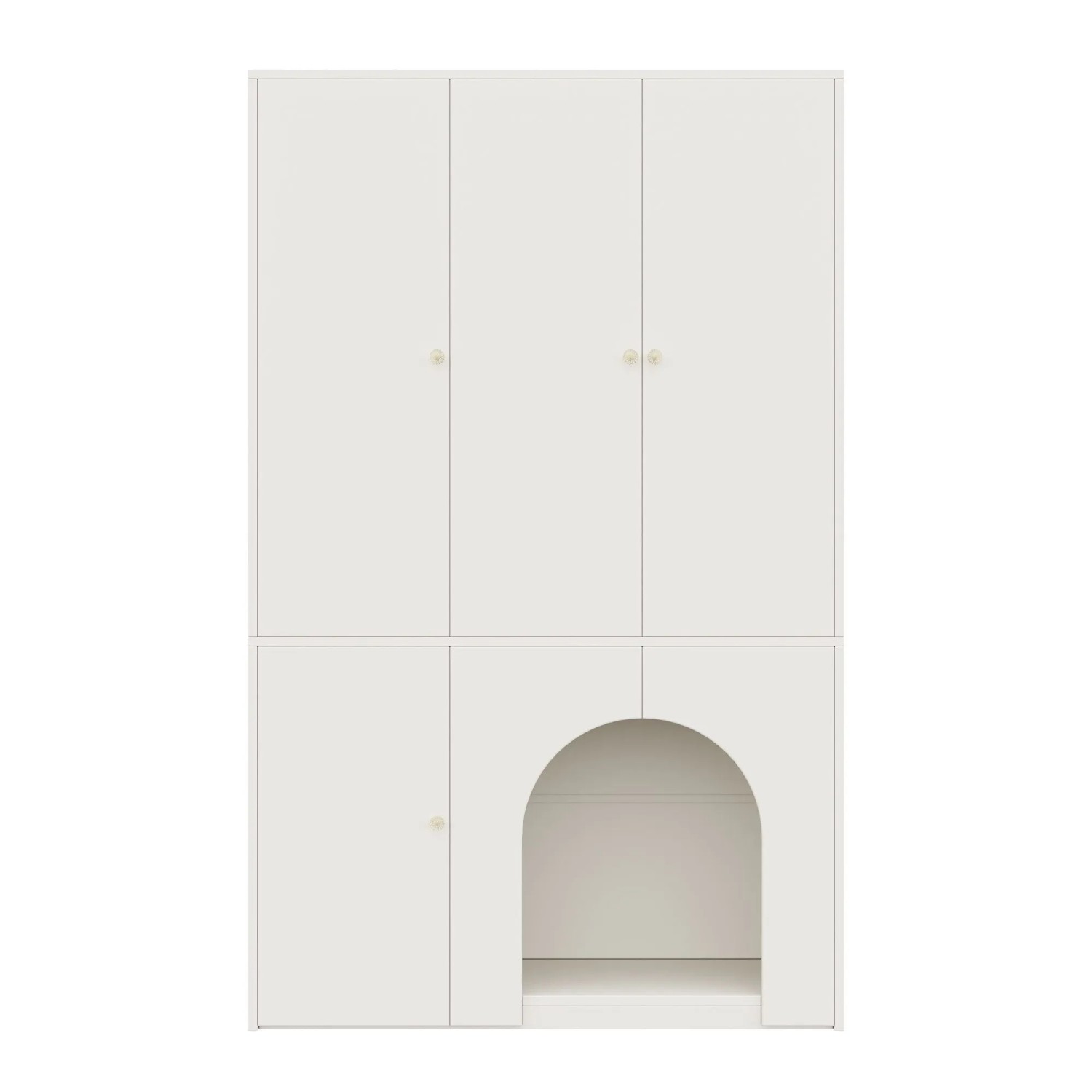 okwish Kleiderschrank mit 3 Türen Kleiderstange Schlafzimmer 120x50x200cm Weiß
