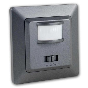 ChiliTec MILOS Bewegungsmelder in Anthrazit für Unterputzmontage, 3-Draht-Technik.