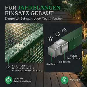 HomeLuxWorld Garten Komposter Metall 750 Liter  100 x 100 x 75 cm  Grün