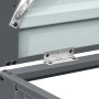 Detailansicht: Axi Mülltonnenbox Owen, anthrazitfarbenes Metall, Scharniere und Schrauben.