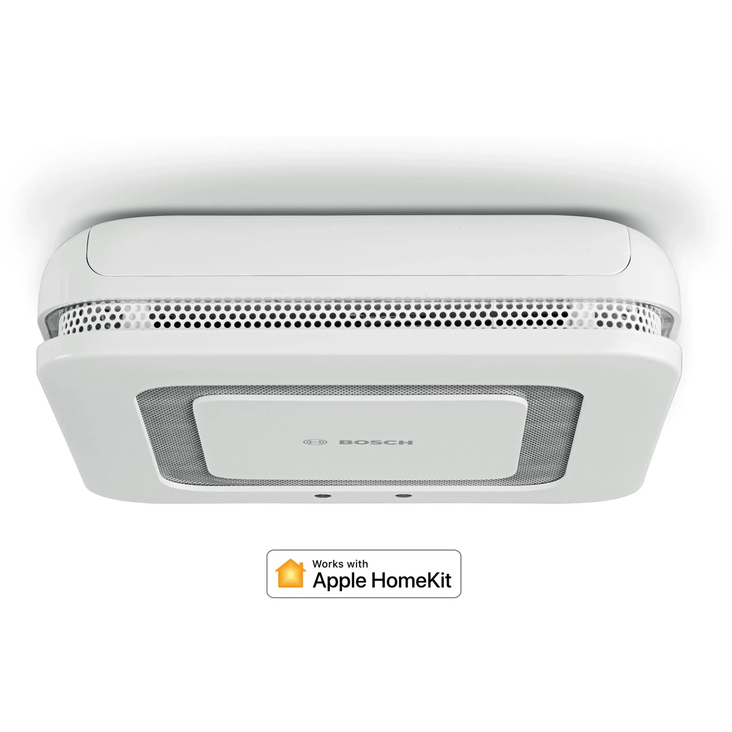 Bosch Smart Home Rauchmelder Twinguard mit Luftgütesensor, weiße Deckenmontage.