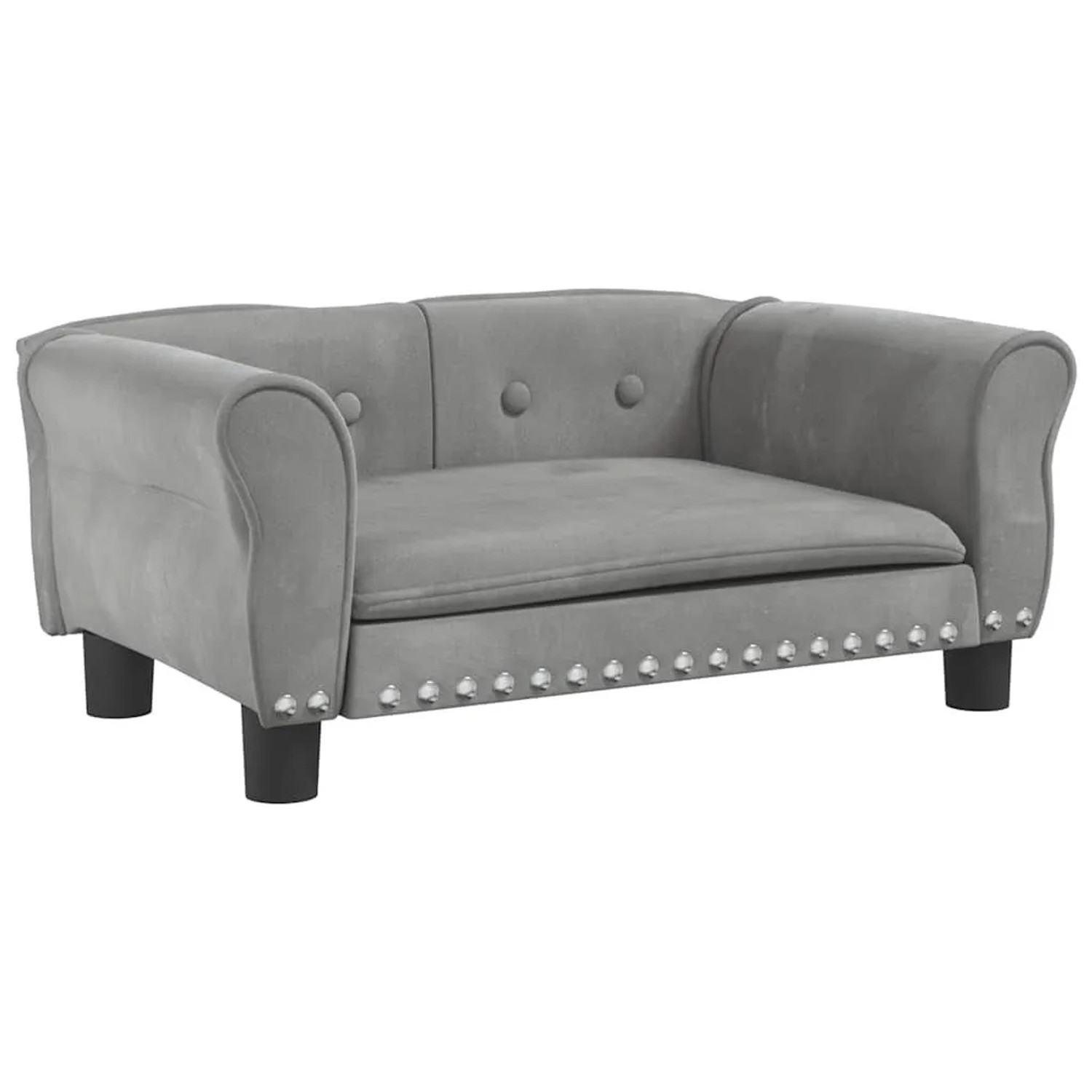 vidaXL Hundebett Hellgrau 70x45x30 cm Samt 171825
