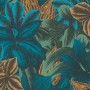 AS-Creation Vliestapete Dschungel in Blau-Orange mit exotischem Blätter-Motiv.