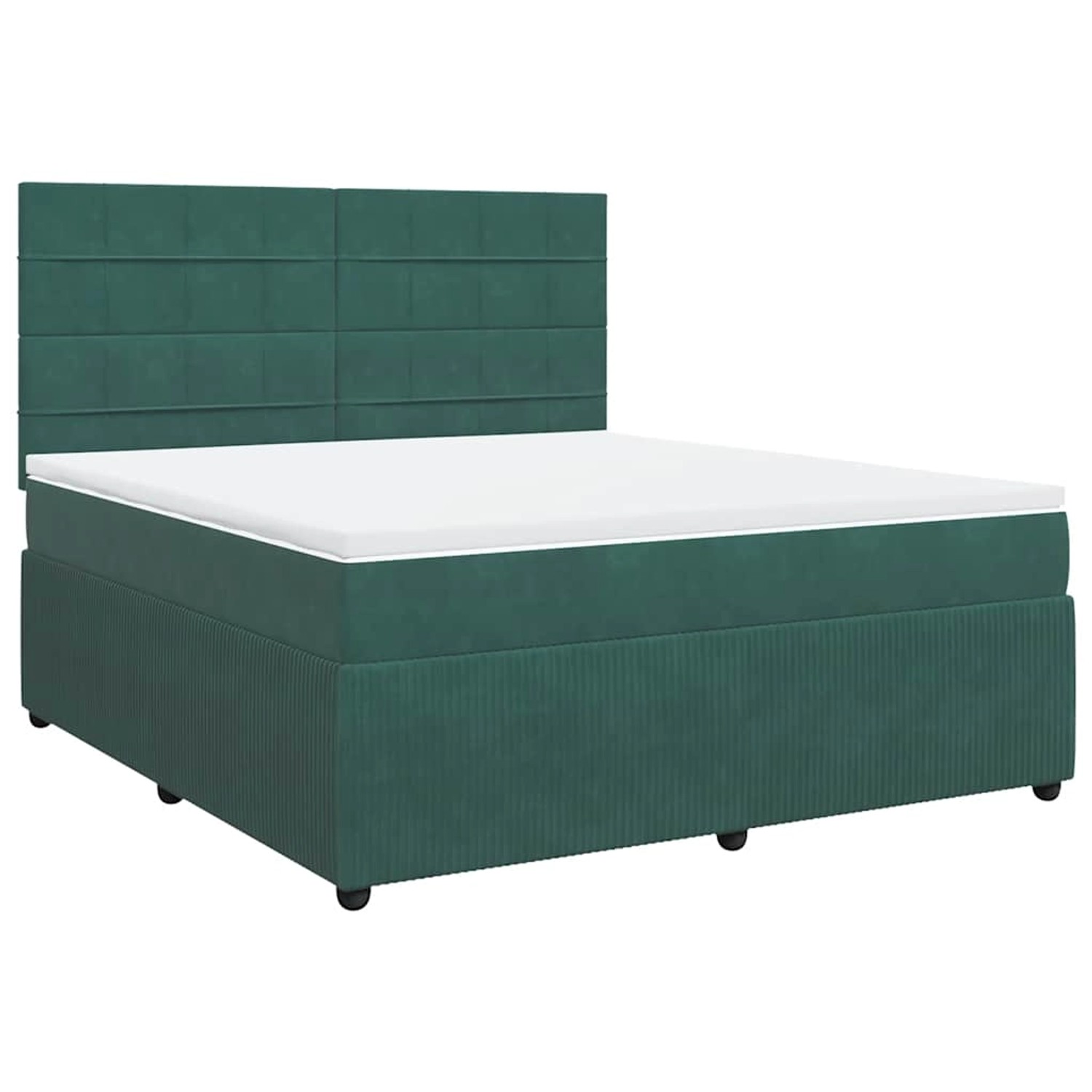 vidaXL Boxspringbett mit Matratze Dunkelgrün 180x200 cm Samt 3292409 günstig online kaufen