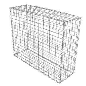 Gabionenkorb, 100x95x30cm, Drahtkorb für Zäune und Mauern, silber/grau.