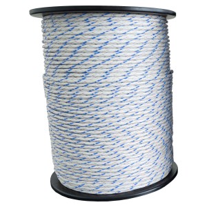 ZGM Weidezaunseil Premium Weiß/Blau 500 m 11 Leiter
