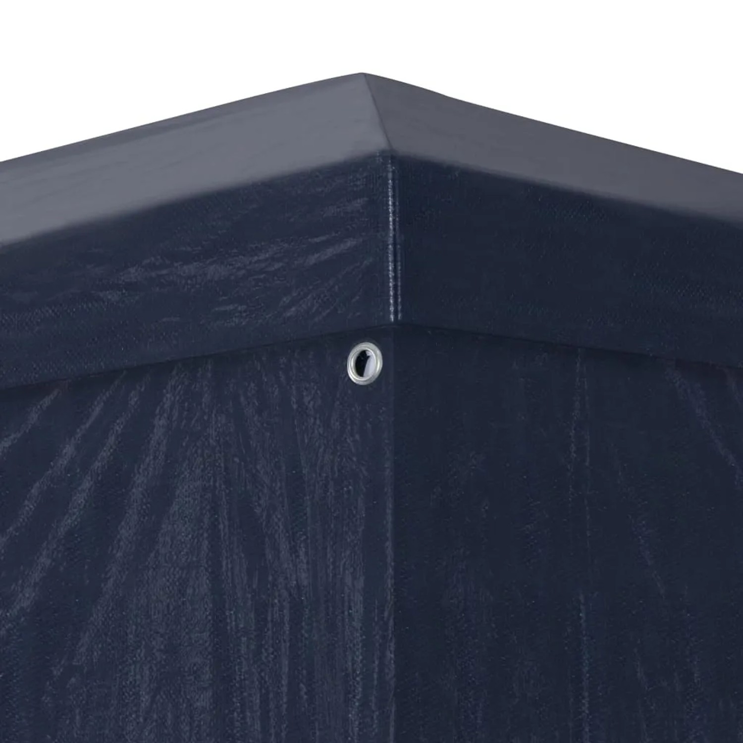 Detailansicht blaues Partyzelt (3x3 m) von vidaXL: Ecke mit Öse.
