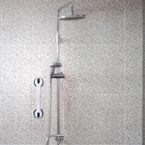 Relaxdays Haltegriff mit Saugnapf Kunststoff Weiß Belastbar 40 cm x 10 cm x 8,5 cm 0,25 kg