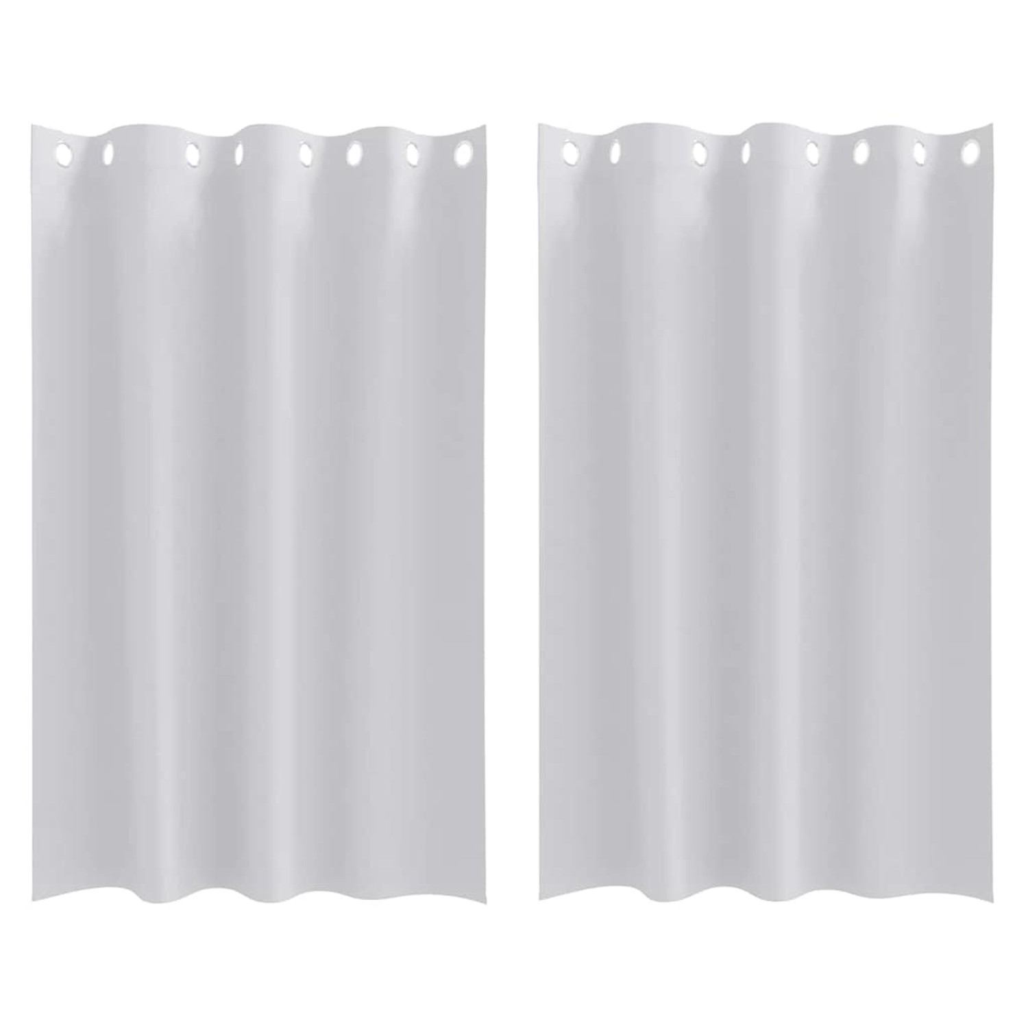 vidaXL Verdunkelungs-Vorhänge mit Ringen Helles Grau Polyester 4107349 günstig online kaufen