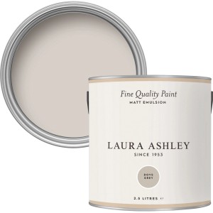 Laura Ashley Wandfarbe Dove Grey, 2,5 l Dose und Farbmuster.