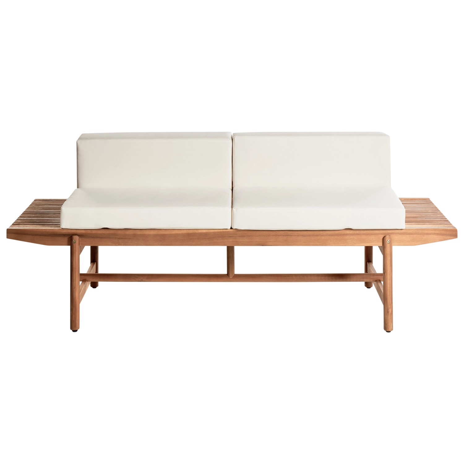 Beliani Gartenbank Heller Holzfarbton Weiss 65x210x84 günstig online kaufen