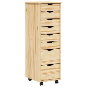 vidaXL Rollcontainer mit Schubladen MOSS Klarlack 34 x 39 x 103 cm 42032402