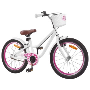 vidaXL Kinderfahrrad Mit Stützrädern 18 Zoll für 5-7 Jahre Alt Weiß 42009600