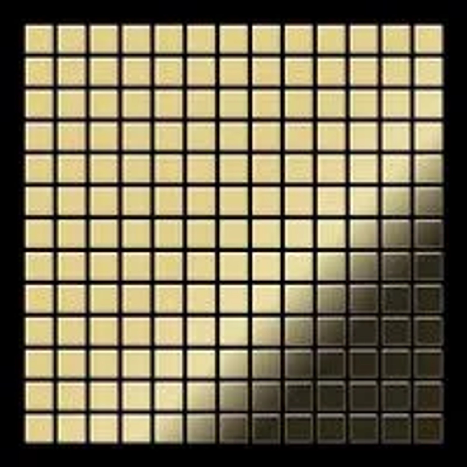 Mosaikfliese aus Messing, gewalzt, in Goldoptik. Paket mit 10 Matten (1,04 m²).