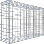 Leere Gabiona C-Ring-Gabione, 60x100x30 cm, Maschenweite 5x5 cm, aus verzinktem Drahtgitter.