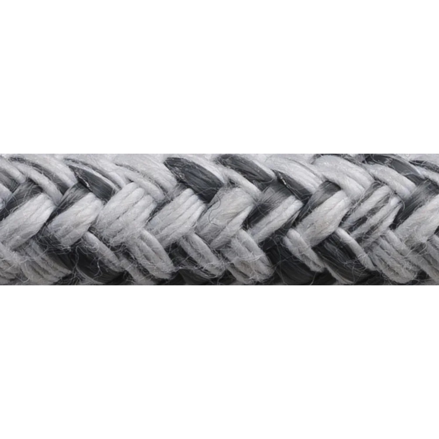 Grau-weißes Seilflechter Yachtschot Tornado Super Grip, Ø 7mm, Meterware.