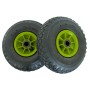 2er Set TRUTZHOLM Sackkarrenräder, Luftreifen 260x85mm, grüne Felge, für Baumaschinen.