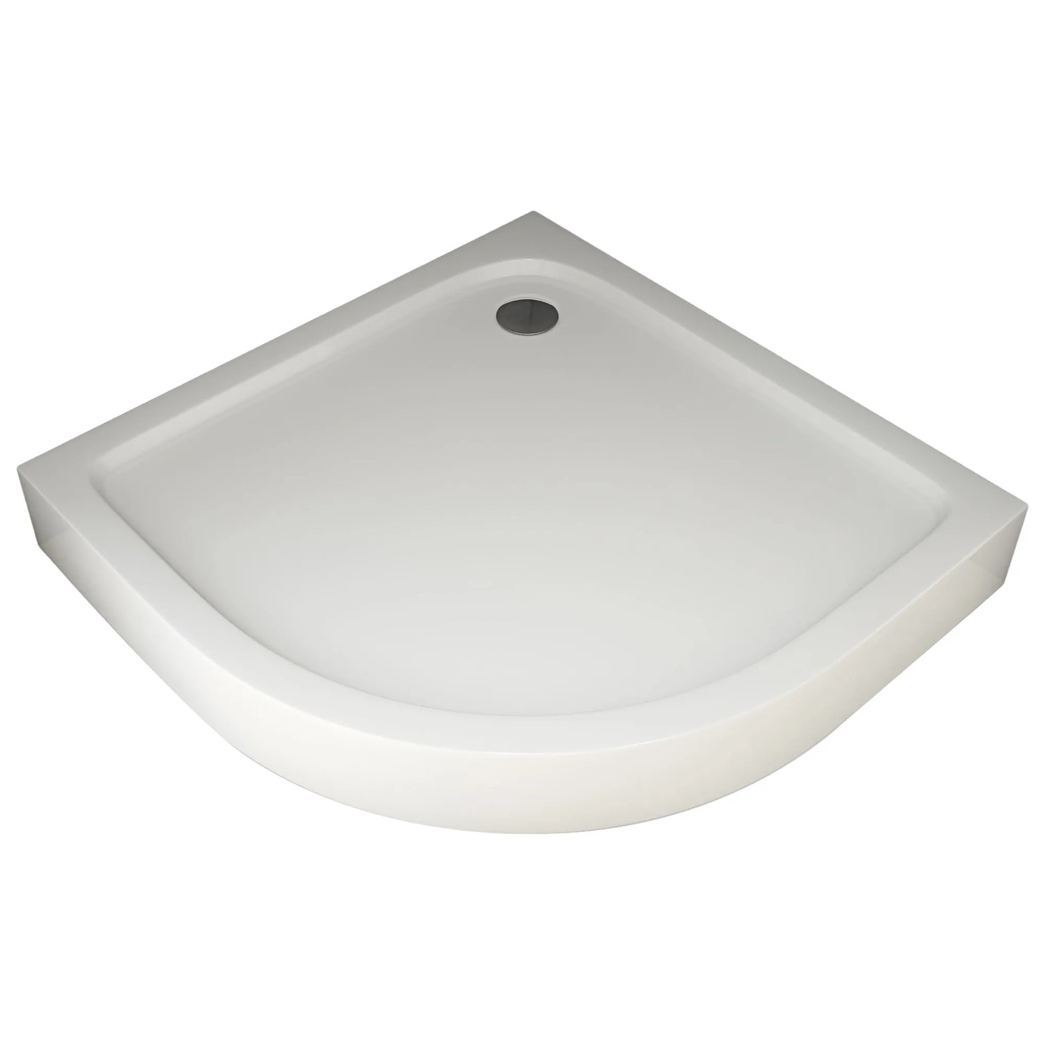 Weiße Aurlane Runddusche Silver Line 90x90 cm mit Ablauf, geeignet für moderne Badezimmer.