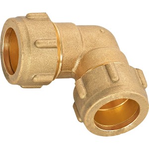 Klemmring-Winkel, Ø 18 mm, aus Messing für Rohrsysteme.