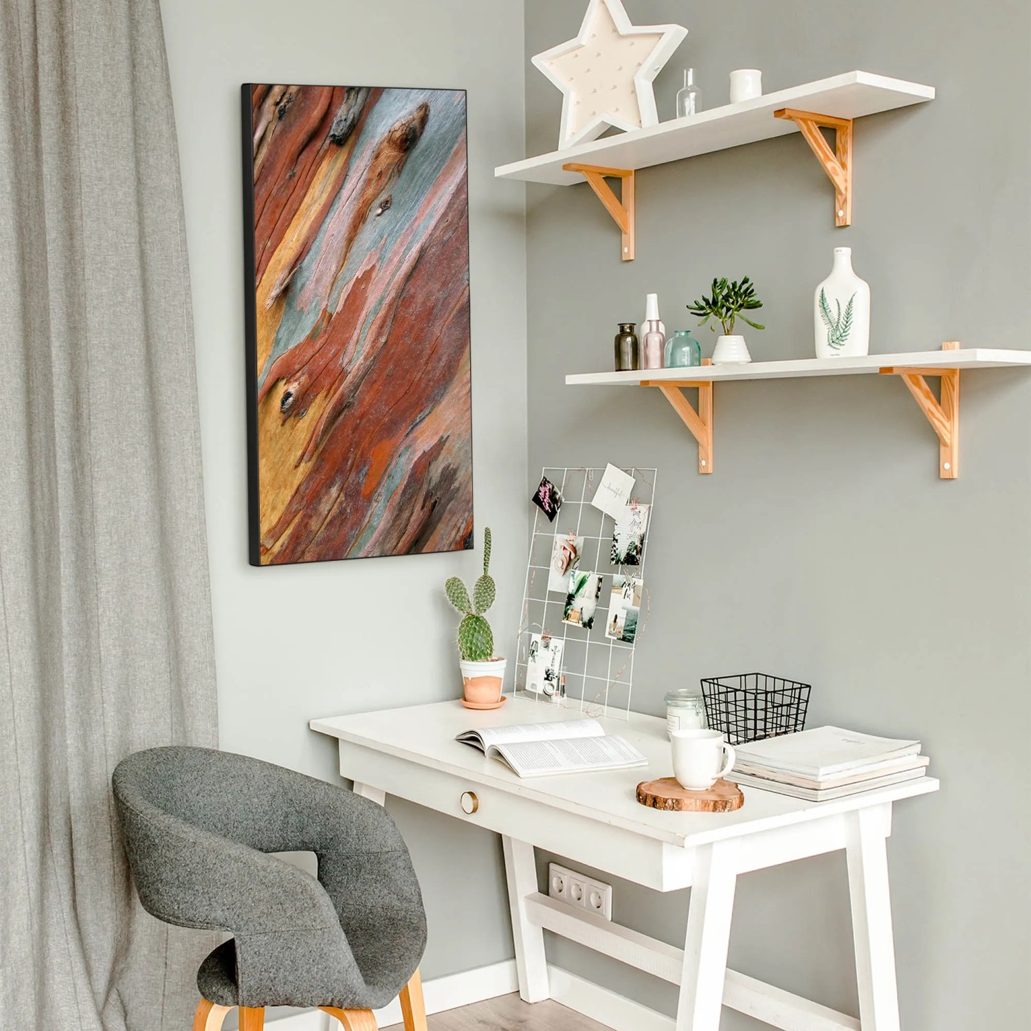 Banjado Magnettafel Coloured Wood, 37x78cm, schwarz. Magnetwand für Notizen und Deko.