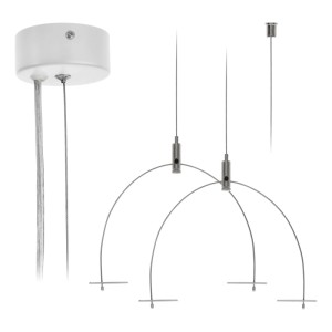 Weißes Eglo Seilabhängung-Set Suspension mit Deckenbaldachin und höhenverstellbaren Metallseilen für Lampen.