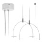 Weißes Eglo Seilabhängung-Set Suspension mit Deckenbaldachin und höhenverstellbaren Metallseilen für Lampen.