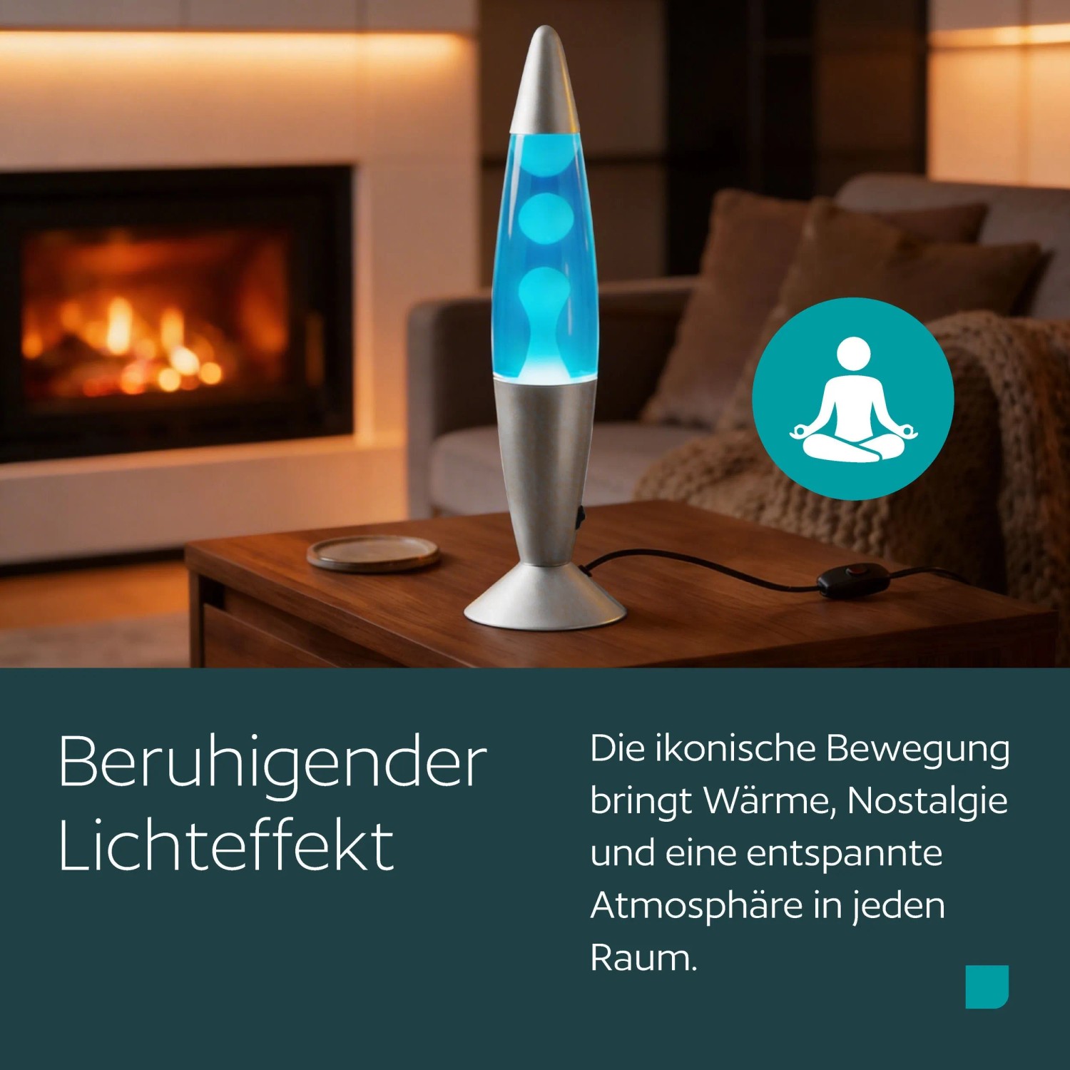 Eglo LED-Lavatischleuchte Silber/Blau/Weiß, Höhe 42cm_8