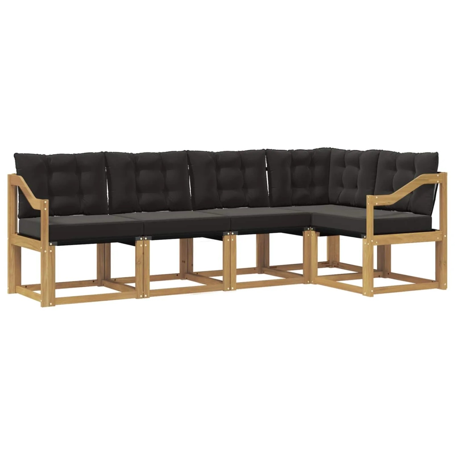 vidaXL Outdoor-Sofagarnitur mit Kissen 5-Tlg Weiß und Schwarz 3389486