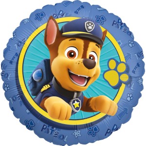 Party Factory Folienballon Paw Patrol (Chase) Ø 45cm, Motiv 1. Geschenkidee für Paw Patrol Fans.