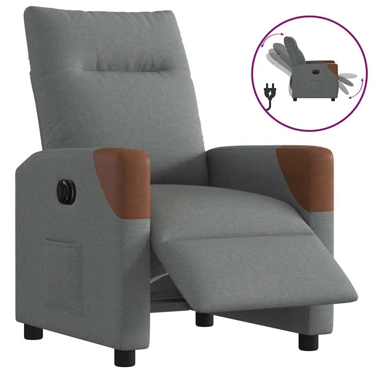 vidaXL Relaxsessel Elektrisch Dunkelgrau Stoff 3323991 günstig online kaufen
