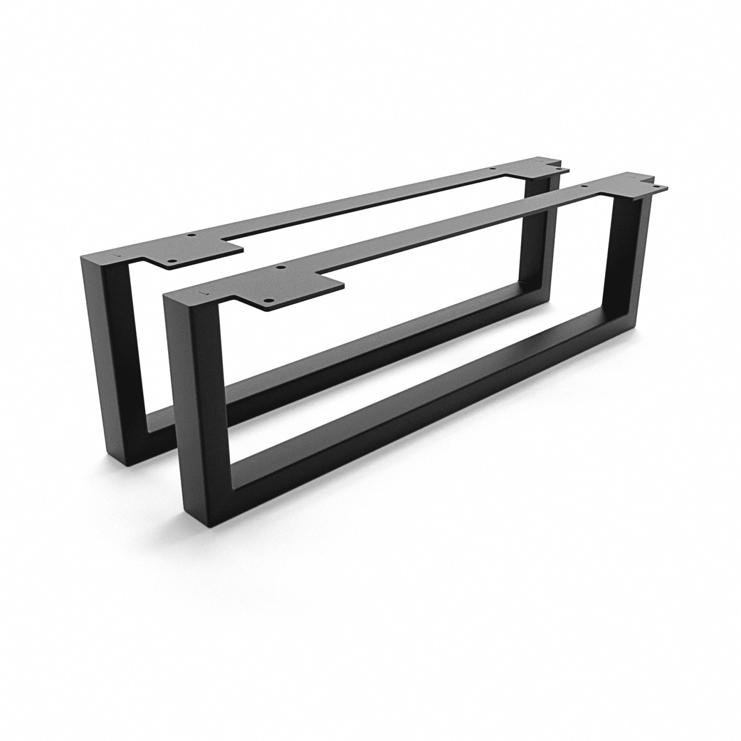 HEVVA Möbelfüße GRAZ 15 cm Hoch 50 cm Tief 2er Set Schwarz